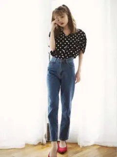 【美品】GRL ストレートデニムパンツ ブルー