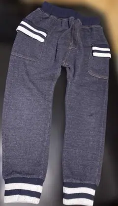 ダークブルー ストライプ付き長ズボン 130cm