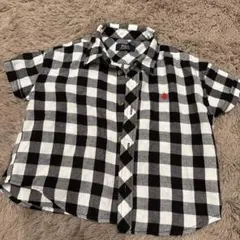 POLO 半袖シャツ ブラック・ホワイトチェック