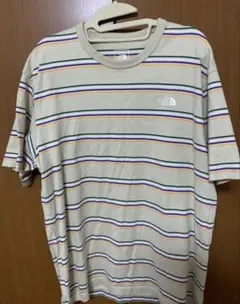 THE NORTH FACE XL Tシャツ ベージュ ストライプ