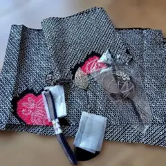 帯揚げ半襟髪飾り三分紐帯飾り5点セット