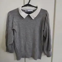 ZARA グレー 襟つきセーター Sサイズ