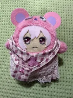 ハンドメイド　アイナナ　モンぬい　服　サロペット＆ポシェット　　ピンク系のサムネイル