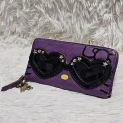 ANNA SUI 長財布 ブラック パープル ハート 星 - メルカリ