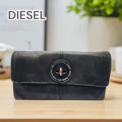 2800□DIESEL ディーゼル 本革 長財布 ブラックbc11yt