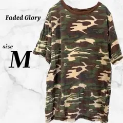 迷彩 カモフラ Tシャツ M相当 袖レイヤード 古着 Faded Gloryのサムネイル