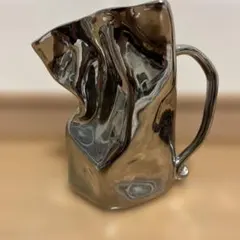 花瓶 セラミック ハンドル付き シルバー モダン テーブルトップ デコレーション