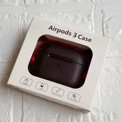 AirPods 第3世代 ケース ブラック×レッド キーホルダー付き
