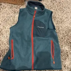 mont-bell CLIMAPLUS ジップアップベスト 青緑