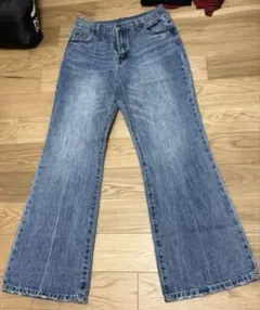 ブーツカットデニムパンツ ブルー