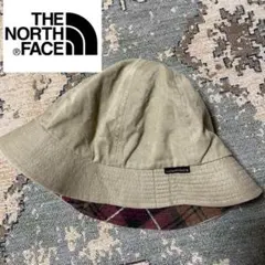 ノースフェイス　バケハ　ベージュ　チェック柄