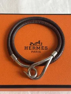 HERMESジャンボH チョーカー 二重巻き ブレスレット 本革 美品 HERMES エルメス ジャンボチョーカー ブレスレット 二重巻き
