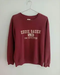 Eddie Bauer フロントロゴ フェード ワインレッド スウェット