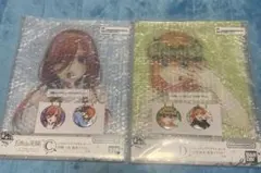 五等分の花嫁 C賞 D賞バストアップアクリルボード　缶バッジ　中野三玖 四葉