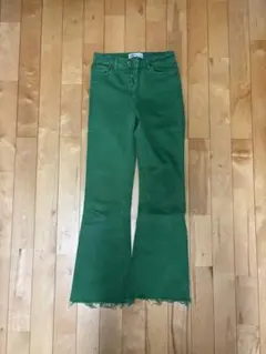 ZARA グリーン デニムパンツEUR36