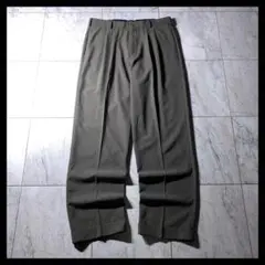 USA製 DOCKERS 2タック ポリ ワイドスラックス W34 カーキ