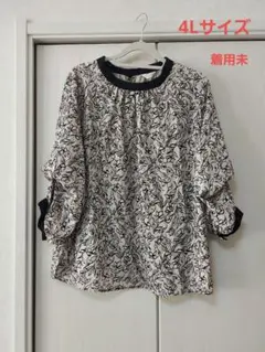 4L　大きいサイズ　レディース　トップス　花柄 春夏　着用未　ベロア