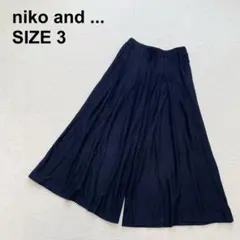 ニコアンド　プリーツガウチョパンツ　ワイドパンツ　スカーチョ　ゆったり（224）