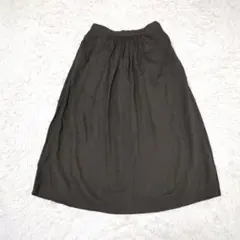 マーガレットハウエル　リネン　ロングスカート　フレア　黒　Ⅰのサムネイル