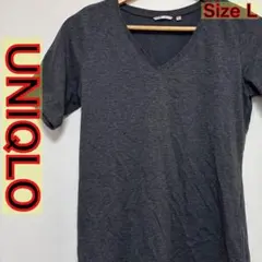 UNIQLO ドライTシャツ Vネック チャコールグレー 241-067244