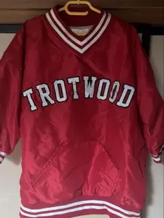 半袖ナイロンプルオーバー 3XL 赤 Vネック