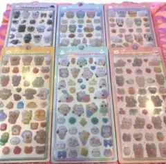 動物柄　フロッキーシール　コットンパフィーシール