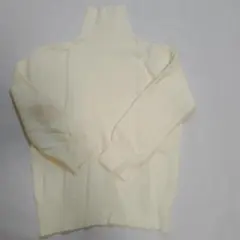 タートルネックセーター ホワイト 白ニット ゆったり 上品 秋冬