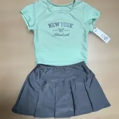 新品タグ　バタフライロゴ二点セット　セパレート水着　女の子　女児　130