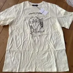 新品未使用 韓国 マリクレール 半袖Tシャツ XL寸 クリーム色のサムネイル