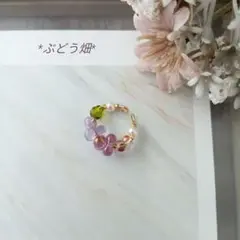 *ぶどう畑　イヤーカフ　ハンドメイド*