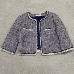 最終値下げNATURAL BEAUTY BASIC ノーカラーツイードジャケット