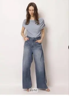 pellicule stone-ag denim ワイドレッグデニムライトブルー pellicule stone-ag denim ワイドレッグデニムライトブルー - メルカリ