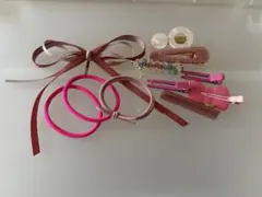 ヘアアクセサリーピンクセット 8点