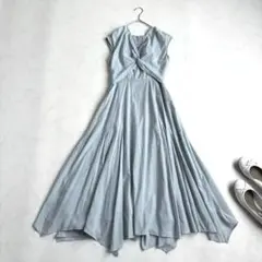 ほぼ新品✨アプワイザー・リッシェ ツイストイレヘムワンピース きれい色♡およばれのサムネイル