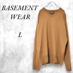 BASEMENT WEAR Men's Vネックニット L ブラウン系 シンプル
