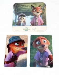 ズートピア2　オーマイカフェ　予約特典カード　ニック　コースター　セット