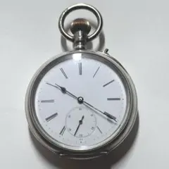 【稀少・貴重】　明治時代　商館時計　レッツ商会　 懐中時計　シルバー　両蓋 稀少・貴重】 明治時代 商館時計 レッツ商会 懐中時計 シルバー 両蓋