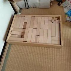 木製 積み木セット 収納木箱付き 知育玩具のサムネイル