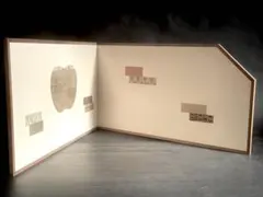 「祖」 古代布 時代裂 更紗 風炉先屏風 枕屏風 紙箱 茶道具 （1013③）