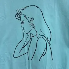 kyne キネ　ON AIR女性イラスト プリント Tシャツ ライトブルー