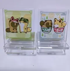 【癒し】側に置いて　たぬきときつね アクリルスタンド 2点セット