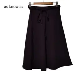 【as know as／アズノゥアズ】ひざ丈 フレアスカート　ワインカラー