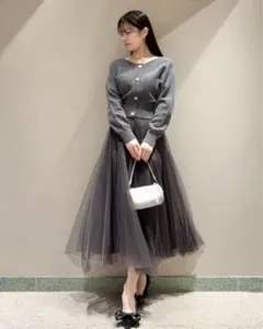 SNIDEL チュールスカートセットカーディガン　(スカートのみ)