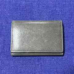 グレー／オリーブ レザー 名刺入れ