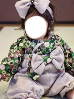 ベビー服　ふわふわ手触り着物風セパレート袴　記念日　和服 80 袴