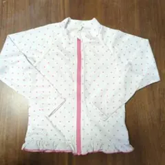 水玉模様フリル付きラッシュガード110cm