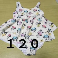 記名あり ミニーマウス フリル付き水着 120cm