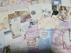 【約50枚】紙モノ、バラメモ、フレークシール おすそ分け