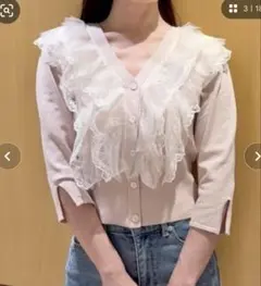 スナイデル　チュールフリルニットプルオーバー