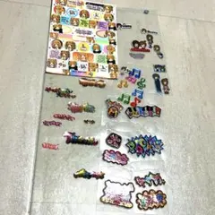 平成レトロ ぷっくりシールプリ文字 ギャル文字　ラメ　5点セット